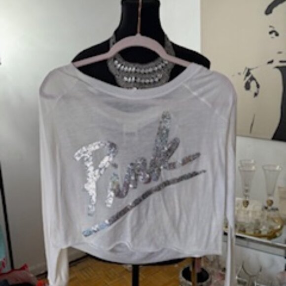 VS Pink bling cropped t-shirt - Picture 1 of 5